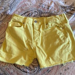 Yellow jean shorts, size 4, high rise